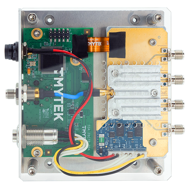 4 bi-directional RF channels with PAs, LNAs, PSs, and TR switches and Software-controlled GUI, all in this affordable mmWave beamformer.