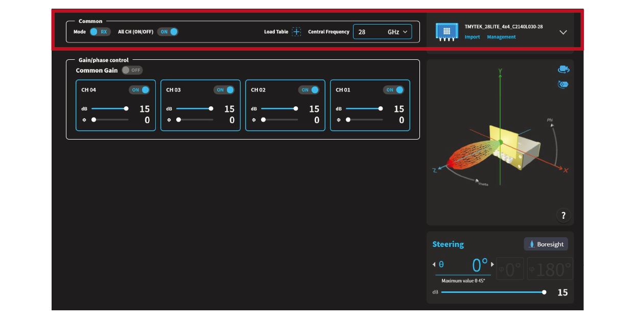 Figure 14. Screenshot of BBox Lite control interface